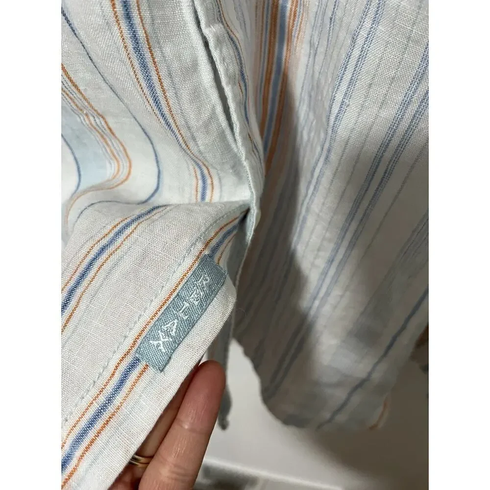 Tommy Bahama Mens Stripe Long Sleeve 100% Linen Button Shirt Size 3XL Resort NWT